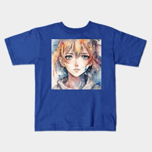 Anime girl with big eyes Kids T-Shirt